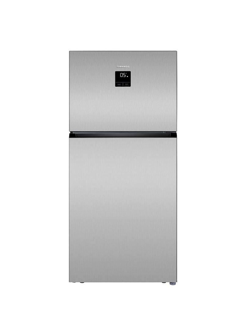 TORNADO - 538 Liters Net Capacity Top Mount Inverter Refrigerator Silver, Double Door, with Digital Display Control, Multi Air Flow, Tempered Glass shelves RF-TCN538PT0GINE - Image 1