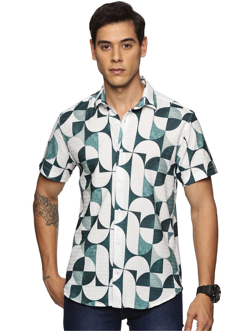U.S. ELK Men's Printed Shirt | Half sleeves Hawaiian Men formal Shirts | Stylish and Versatile Casual Shirt For Men  - Image 1