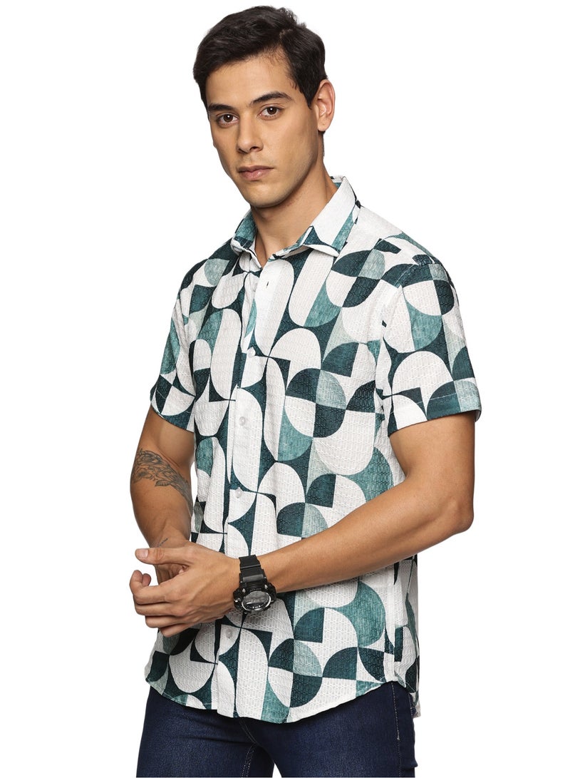 U.S. ELK Men's Printed Shirt | Half sleeves Hawaiian Men formal Shirts | Stylish and Versatile Casual Shirt For Men  - Image 2