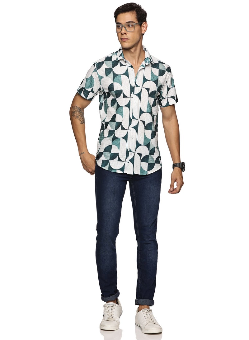U.S. ELK Men's Printed Shirt | Half sleeves Hawaiian Men formal Shirts | Stylish and Versatile Casual Shirt For Men  - Image 4
