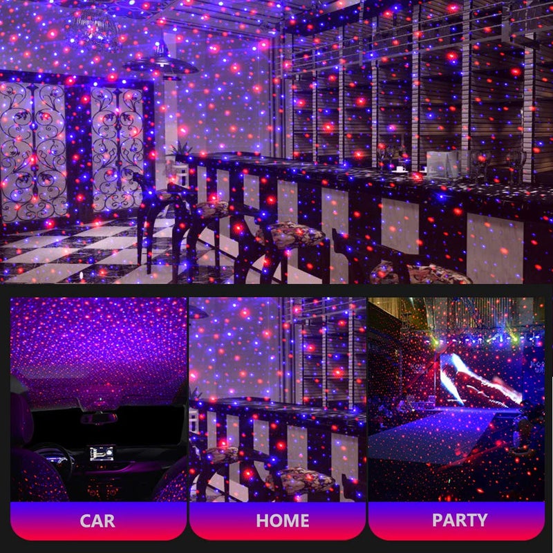 LEDCARE USB Night Light Star Projector, LEDCARE 2 in 1 Interior Car Roof Lights, Adjustable Romantic Portable USB Ceiling Star Projector Decorations for Car, Ceiling, Bedroom, Red/Violet Blue - Image 5