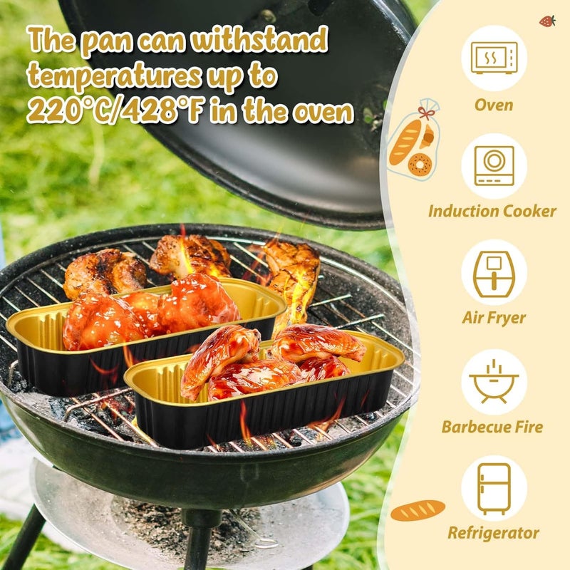 selizo 60 Pack 6.8oz Mini Loaf Baking Cake Pans with Lids, Rectangle Disposable Aluminum Foil Loaf Baking Pans, Small Baking Cake Tins Cup Cake Containers for Individual Cakes - Image 5