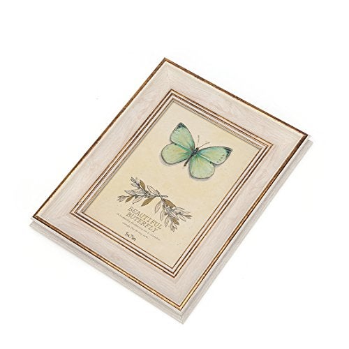Zhenzan Frames 5x7 Inches Vintage Feel Rustic Picture Frame For Tabletop or Wall Hanging with Glass Front (5"x7", White) - Image 3