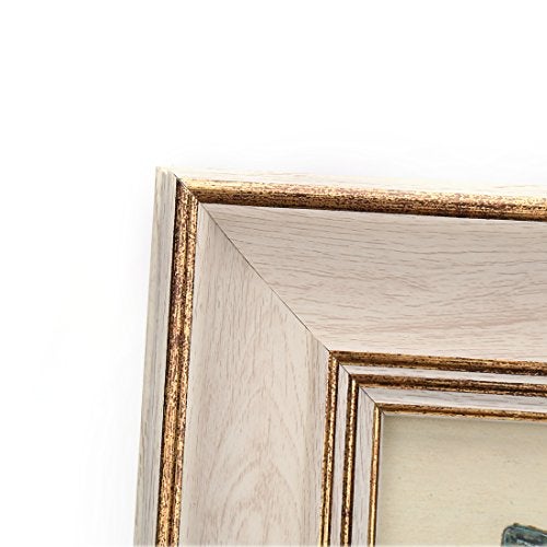 Zhenzan Frames 5x7 Inches Vintage Feel Rustic Picture Frame For Tabletop or Wall Hanging with Glass Front (5"x7", White) - Image 4