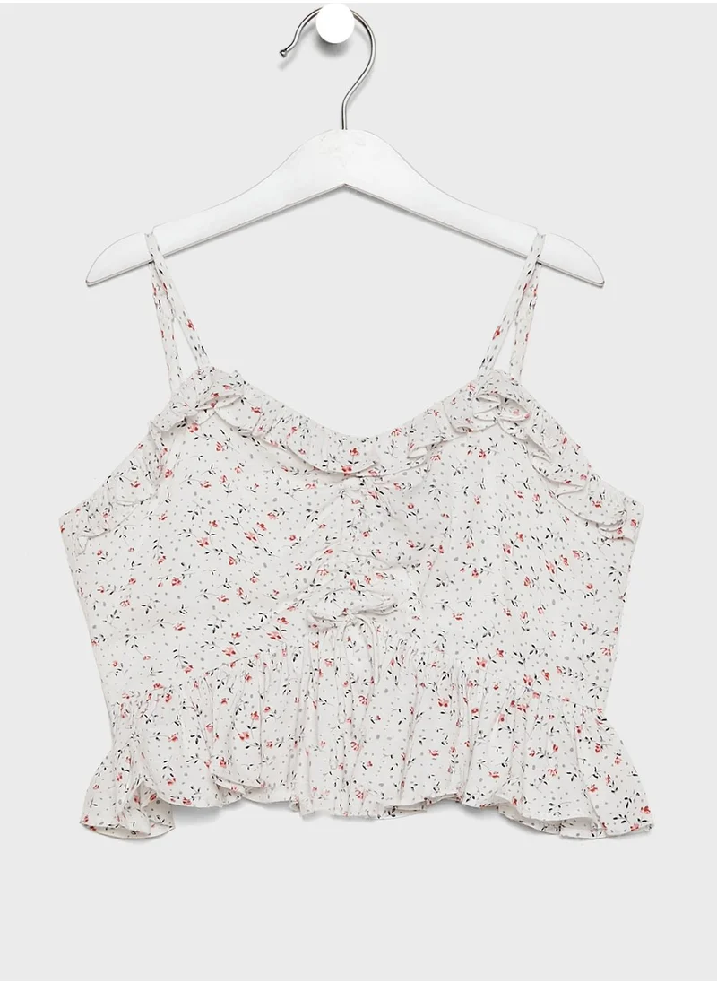 Bardot Junior Teen Ditsy Ruffle Top