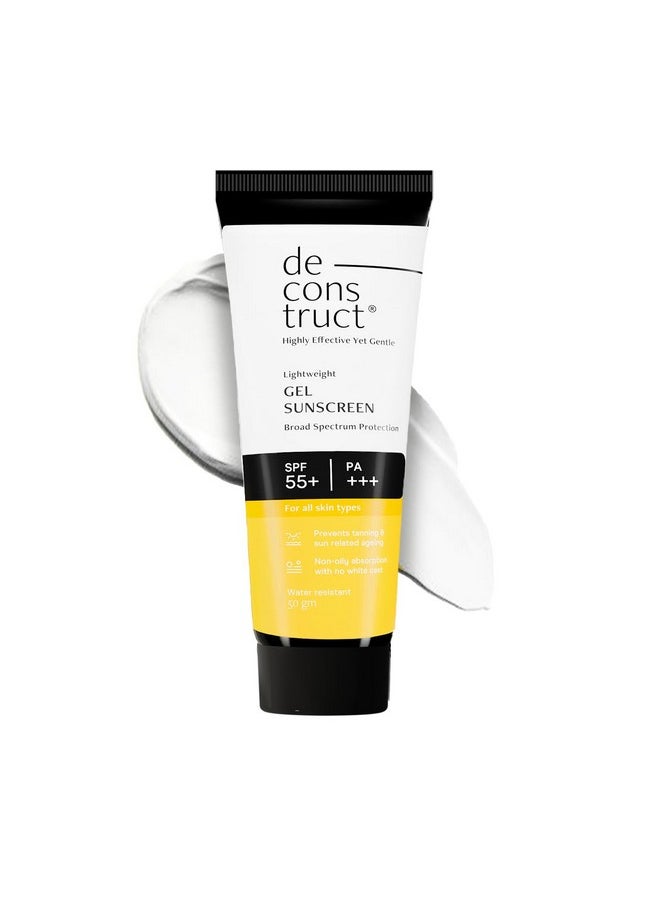 Deconstruct - Face Gel Sunscreen Spf 50 + And Pa+++ | Gel Based Sunscreen For Oily Skin, Combination Skin, Normal Skin | Broad Spectrum Sunscreen, No White Cast, Lightweight, Non Greasy - 50G - Image 1