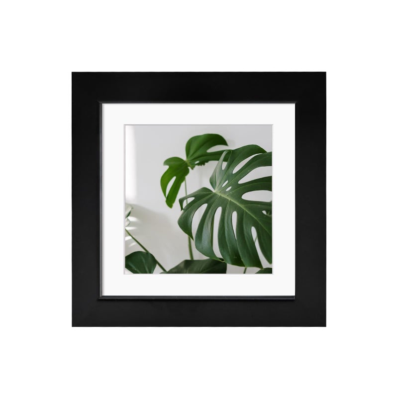 Egofine Egofine 5x5 Picture Frames Made of Solid Wood Covered by Plexiglass Display 4x4 with Mat or 5x5 without Mat  for Table Top Display and Wall Mounting Photo Frame  Black  - Image 1