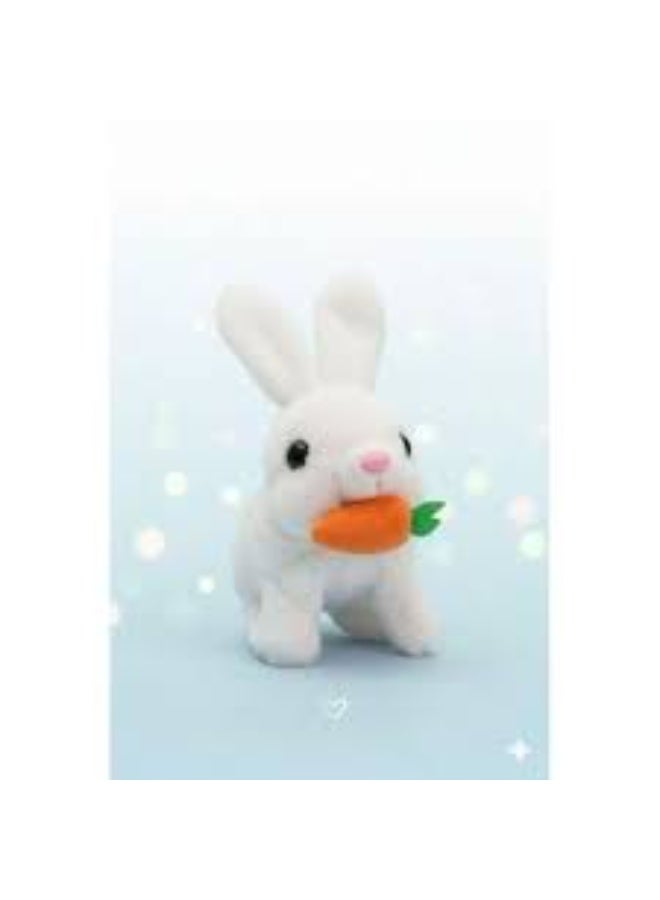 Interactive electronic stuffed bunny toy with sounds, a bunny that jumps with its nose and holds a carrot, a perfect gift for toddlers' birthdays. - Image 4