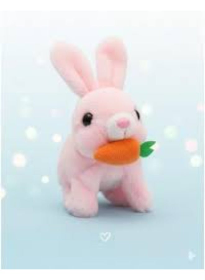 Interactive electronic stuffed bunny toy with sounds, a bunny that jumps with its nose and holds a carrot, a perfect gift for toddlers' birthdays. - Image 3