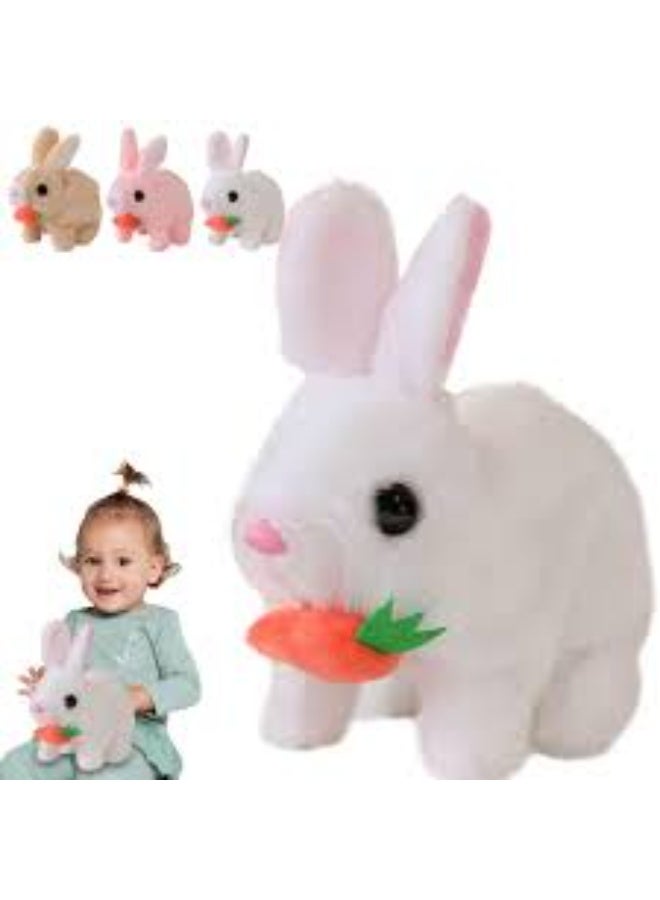 Interactive electronic stuffed bunny toy with sounds, a bunny that jumps with its nose and holds a carrot, a perfect gift for toddlers' birthdays. - Image 2