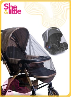 She&Little 1Pack Baby Stroller Mosquito Net,High-Density Insect Protection Cover for Strollers, Bassinets, Playards, and Portable Cribs (Black)  - Image 1