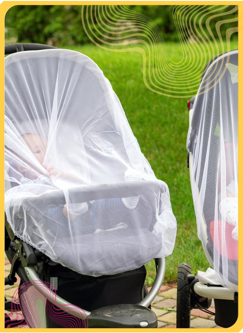 She&Little - 1Pack Baby Stroller Mosquito Net,High-Density Insect Protection Cover for Strollers, Bassinets, Playards, and Portable Cribs (Black) - Image 1