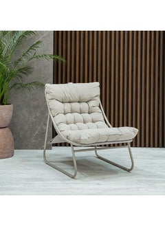 DANUBE HOME Judy 4 Seater Outdoor Sofa Set Steel Frame Garden Furniture Modern Design Lounge Sofa Sets 4 Pieces Outdoor Seating Table And Chairs Set For Patio Balcony Lawn Yard Beige  - Image 5