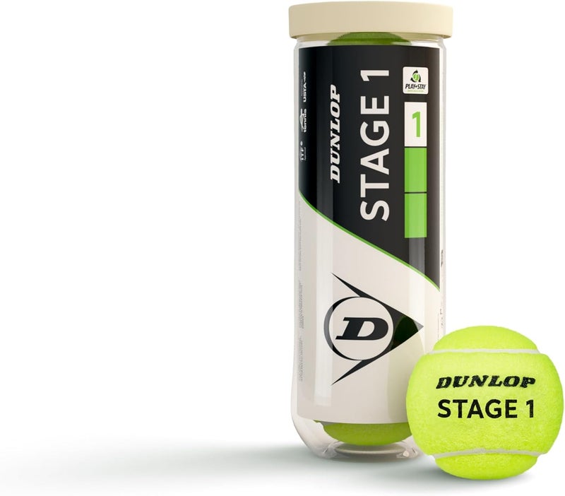 Dunlop Sports Tennis Ball Stage 1 Green 3Pet - Image 1