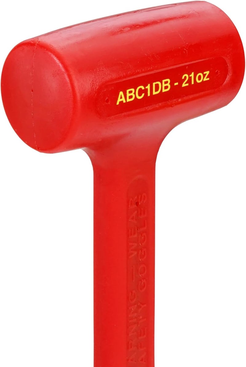 ABC Hammers Dead Blow Hammer - 21 oz. USA Made Polyurethane Hammer with Steel Reinforced Handle & 11.25" Overall Length - ABC1DB - Image 2