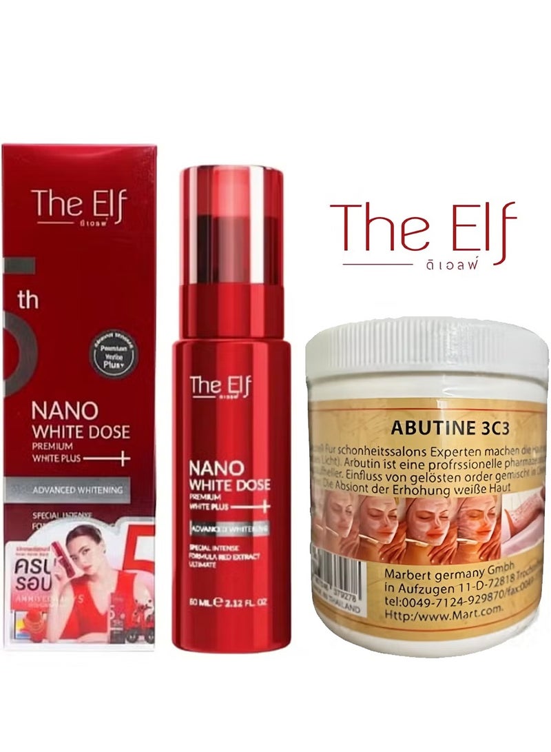 The Elf Nano White Dose Premium White Plus Serum 60ml & Abutine 3c3 Whitening Cream 250gm