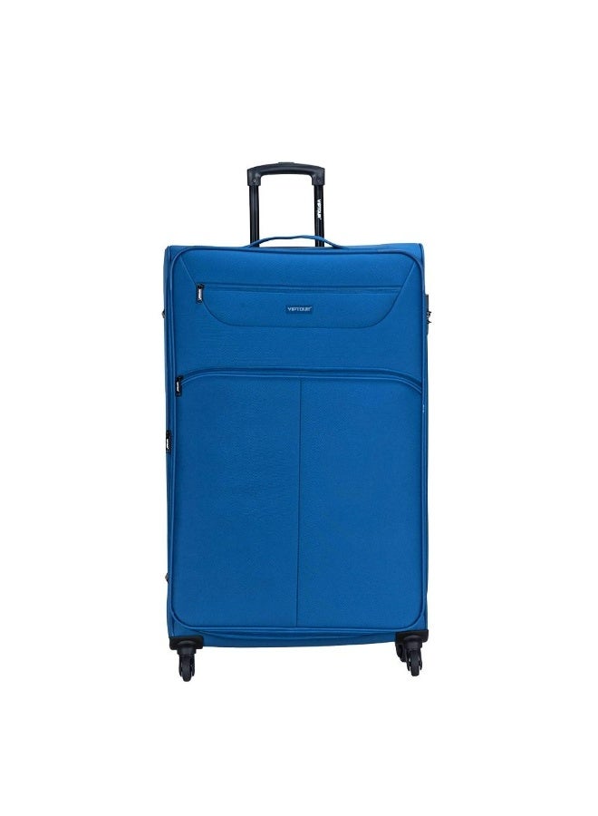 VIPTOUR 4-Piece Fabric Softside Luggage Set with 360° Spinner Wheels & Number Lock – Durable Polyester Travel Trolley Bag (20’’ / 24’’ / 28’’ / 32’’) - Blue - Image 2