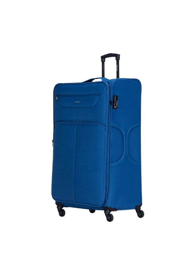 VIPTOUR 4-Piece Fabric Softside Luggage Set with 360° Spinner Wheels & Number Lock – Durable Polyester Travel Trolley Bag (20’’ / 24’’ / 28’’ / 32’’) - Blue - Image 4