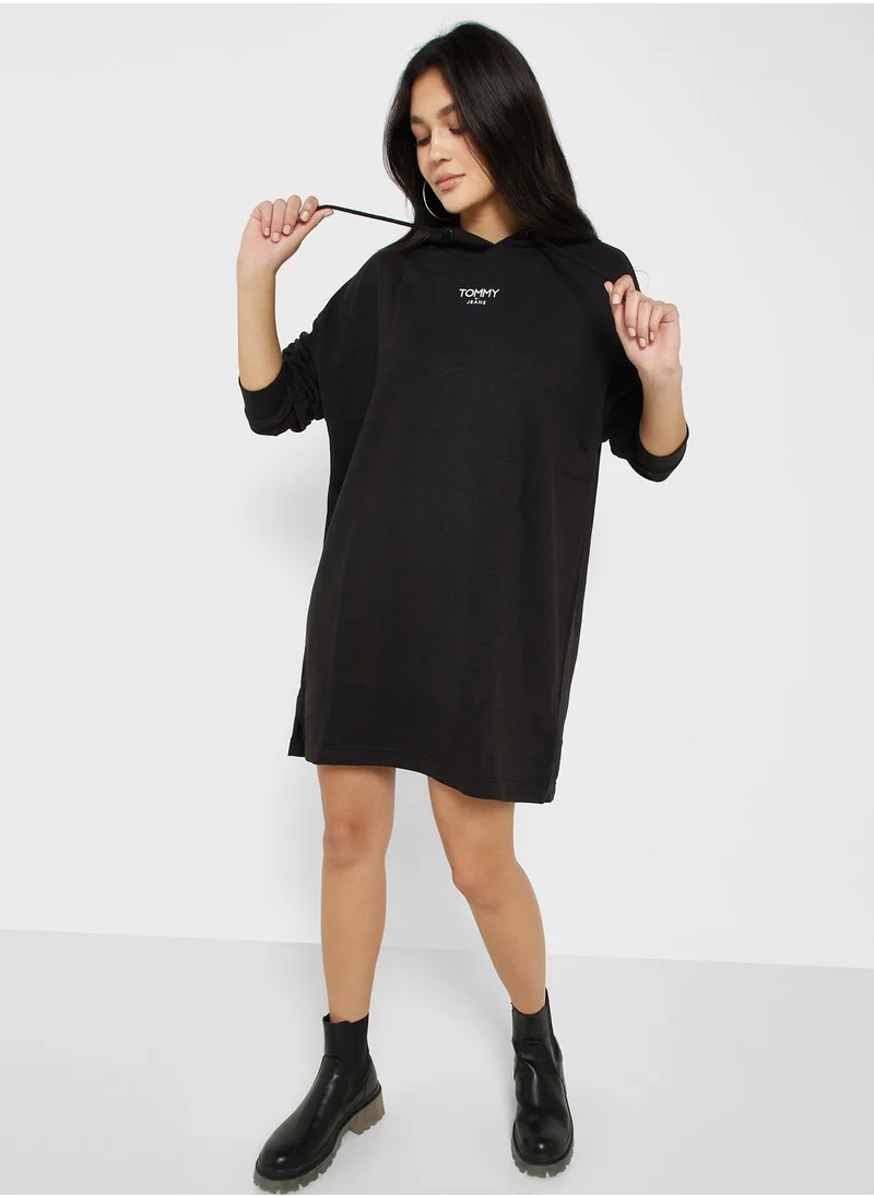 TOMMY JEANS Logo Knitted Hooded Dress