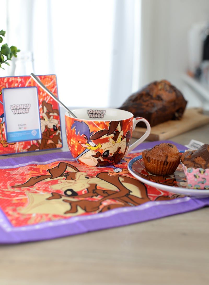 EGAN كوب إفطار لوني تونز 480 مل – كوب كرتوني جديد من الصين العظمية – آمن في غسالة الصحون والميكروويف – كوب رسمي قابل للجمع من لوني تونز (تاز) - Image 3