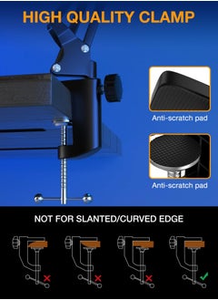 XiuWoo Boom Arm, Mic Arm Microphone Arm for HyperX QuadCast SoloCast Blue Yeti Fifine AM8 and Most Mic, Mic Stand Desk with 3/8 to 5/8 inch Adapter(without Microphone)  - Image 4