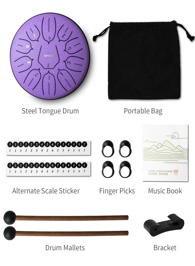 NIPINUS Steel Tongue Drum 6 Inch 11 Notes,Steel Hand Drum,Drum Percussion for Meditation Yoga Musical Education - Image 4