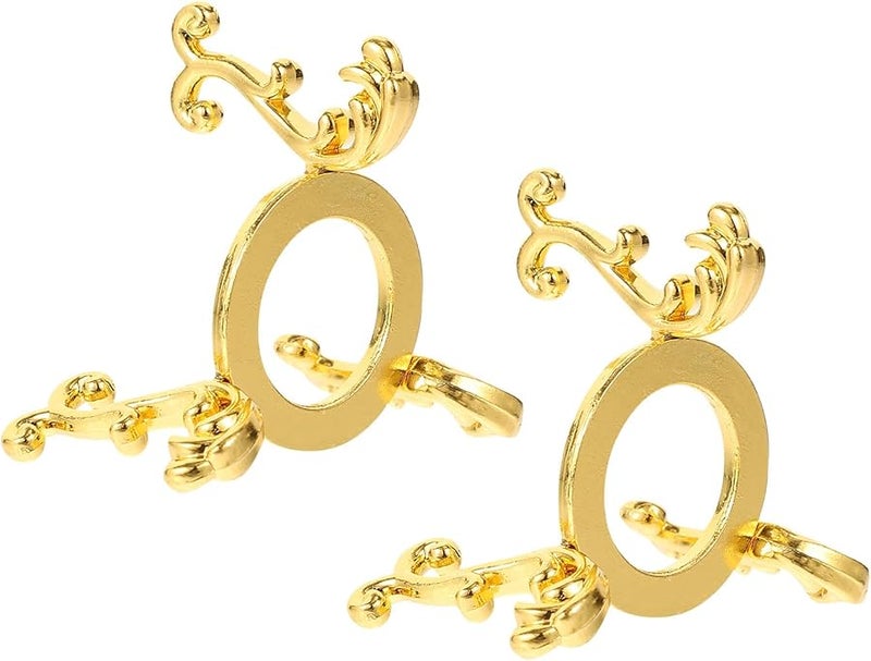 حامل ثلاثي القاعدة من سبيكة الذهب للكرة البلورية لحجارة الكرات ديكور المنزل والمكتب - Image 1