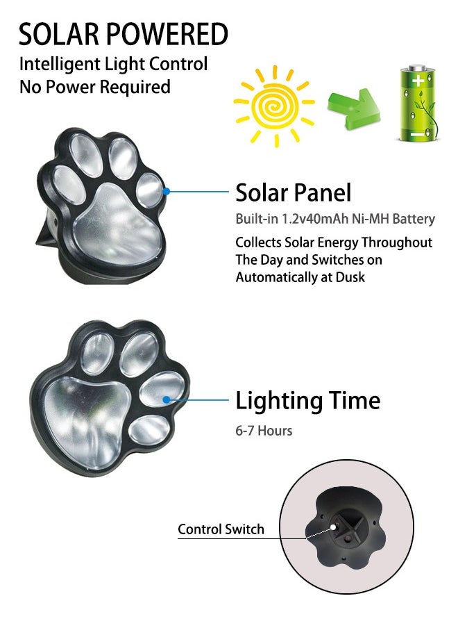 Generic Pack of 3 Outdoor Solar Powered LED Dog Paw Lights,Garden Decoration for Lawn,Garden and Path,Waterproof Wiring Free Decorative Lights  - Image 3