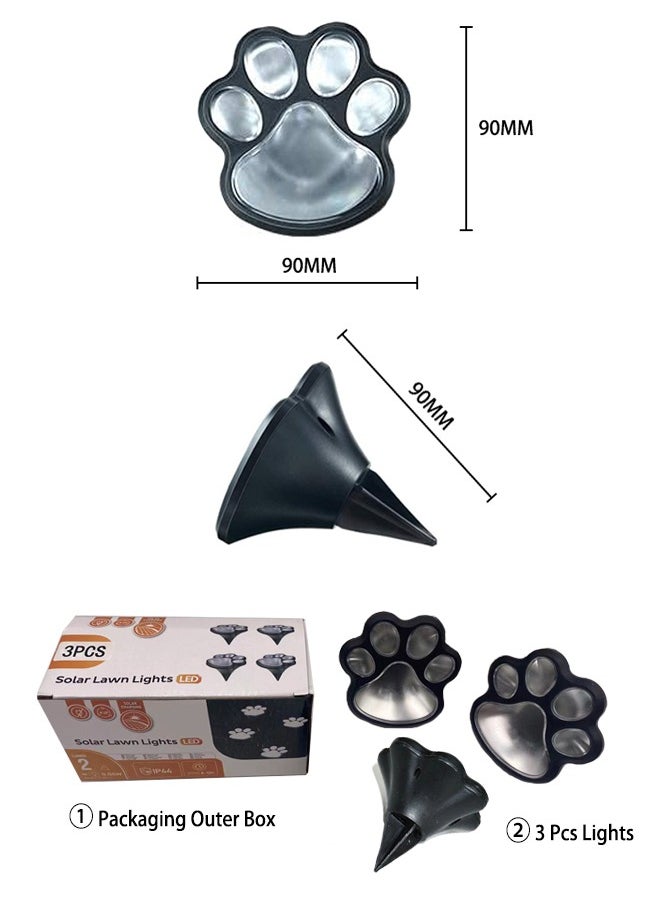 Generic Pack of 3 Outdoor Solar Powered LED Dog Paw Lights,Garden Decoration for Lawn,Garden and Path,Waterproof Wiring Free Decorative Lights  - Image 5