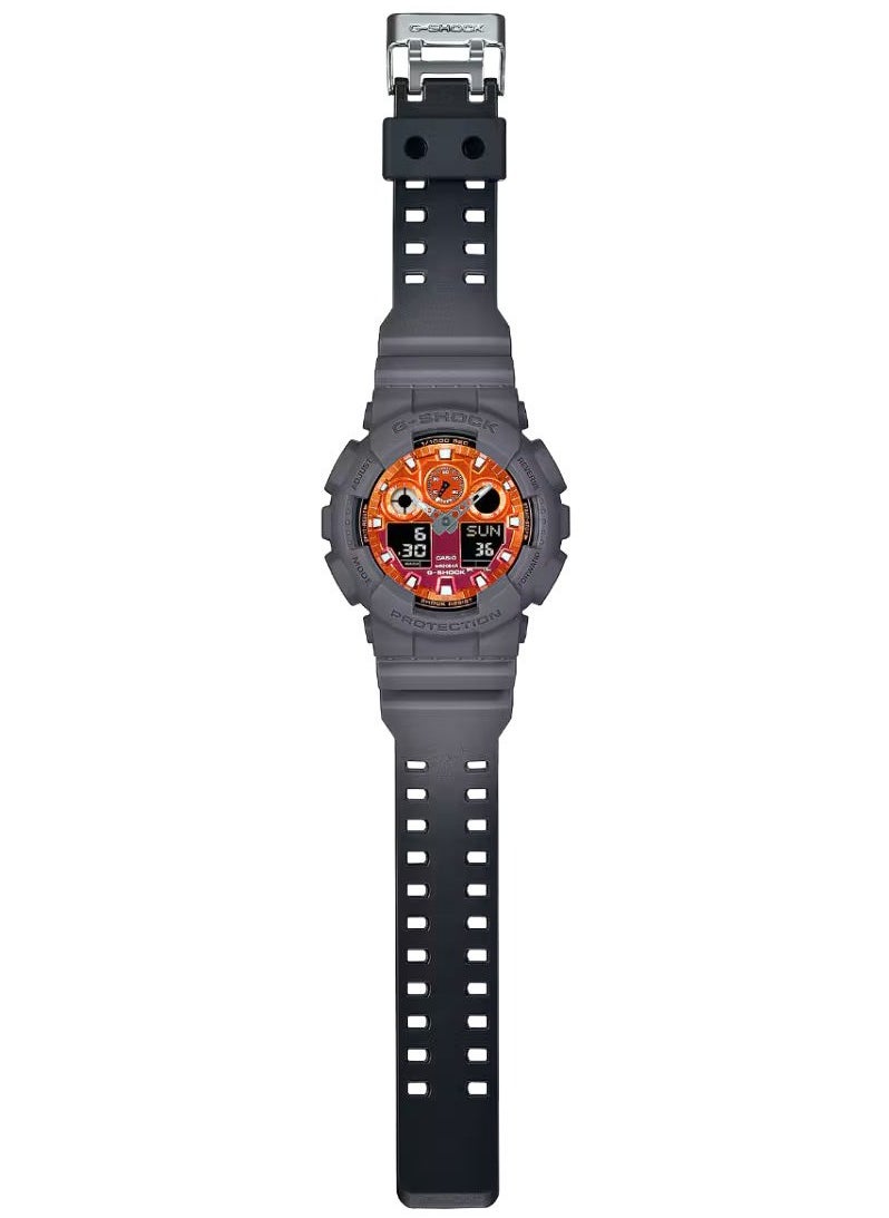 G-SHOCK Men's Analog-Digital Watch Flame Orange - GA-100FL-8ADR  - Image 2