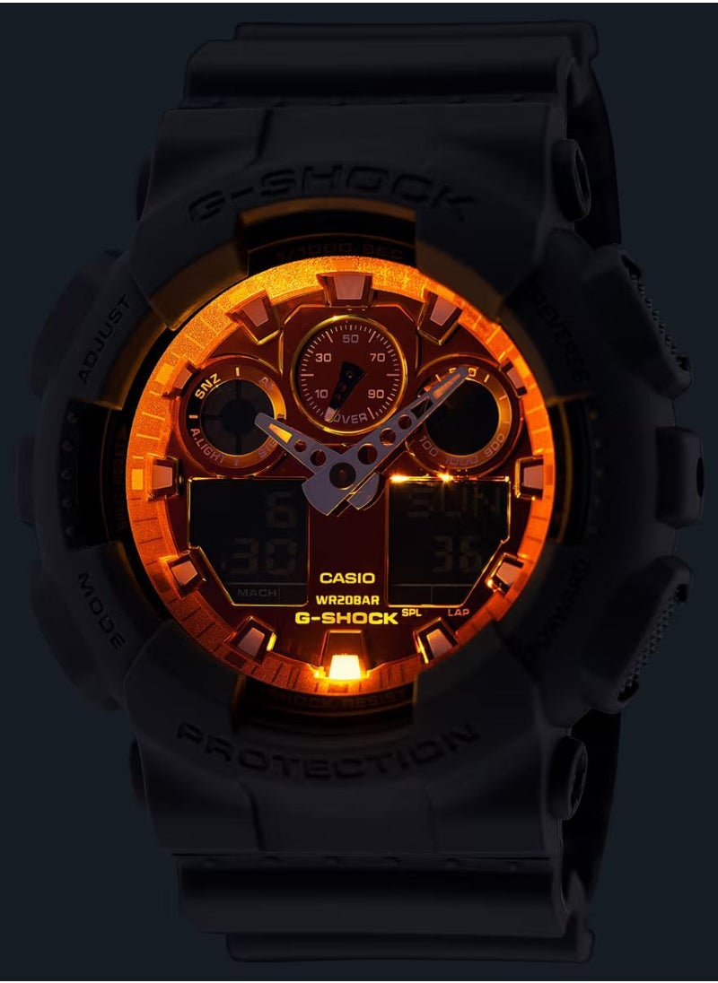 G-SHOCK Men's Analog-Digital Watch Flame Orange - GA-100FL-8ADR  - Image 3