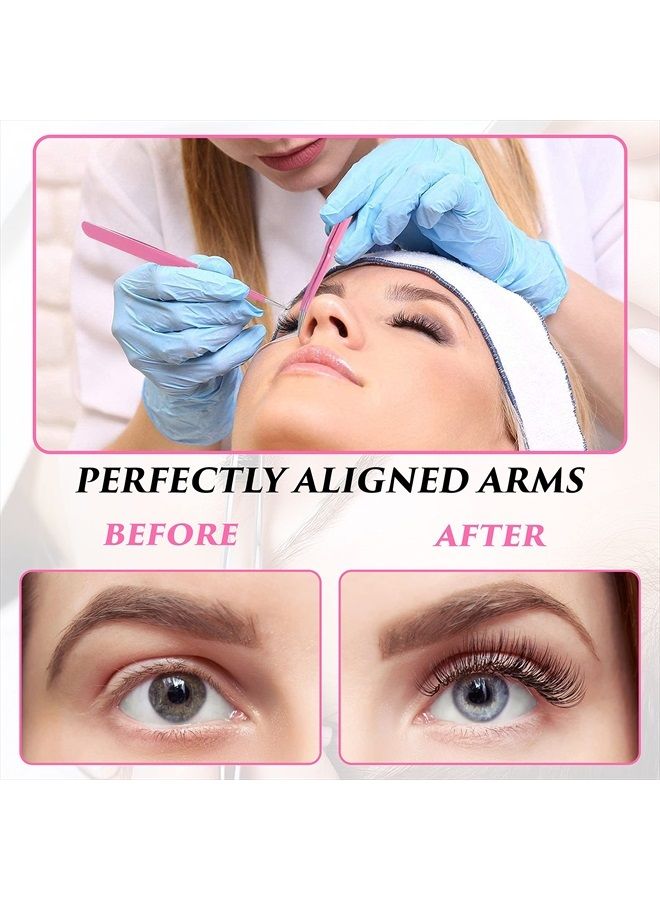 TrendGenics Eyelash Extensions Tweezers Professional Lash Tweezers for Volume, Isolation & Classic False Lashes Stainless Steel Hand Calibrated Straight/Curved Tips Precision Tweezers Set 2pcs - Image 5