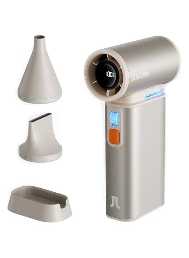 إسكدنيا مروحة سوبر جيت، 8800 مللي أمبير/ساعة محمولة باليد، منفضة هواء كهربائية بسرعة 100000 دورة في الدقيقة، منفاخ جاف بسرعة 20 مترًا في الثانية، مروحة توربو 100 سرعة، شاشة رقمية، منفضة هواء مضغوط قابلة لإع - Image 1