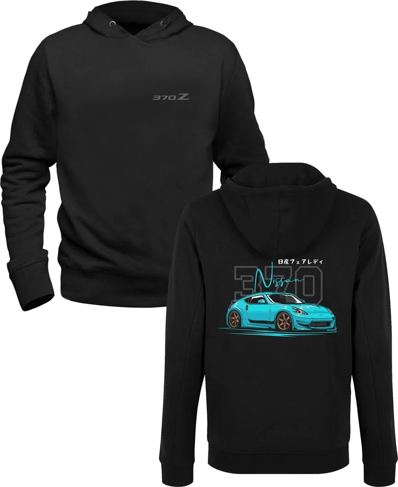 Alfa Tshirt Car Nissan Z 370 Design Printed Black Front Back Printed Sweatshirt