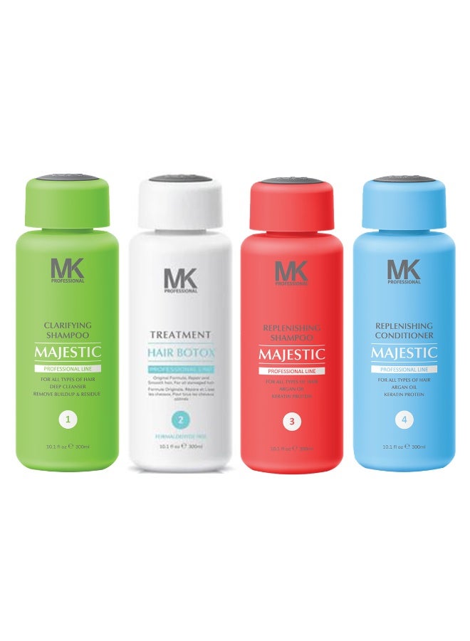 Majestic Hair Botox 4 products Complete Kit 300ml Hair Smoothing Treatment with Caviar oil - Image 1
