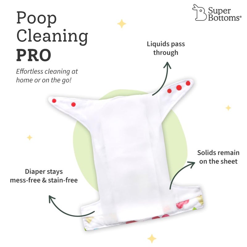 superbottoms Disposable Easy Clean Top Sheets l Easy To Dispose l Compatible With Cloth Diaper, Langot & Padded Underwear l Hypoallergenic, Skin-Friendly|(100 Per Pack) Pack of 2 - Image 4