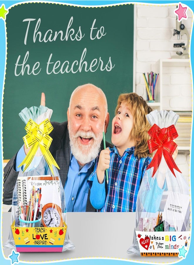 SiliFine 12 Set Graduation Baskets for Gifts Empty Teacher Gift Baskets with Pull Bows End of Year Thank You Present Bags Boxes for Teachers Appreciation Graduation Party Supplies - Image 5