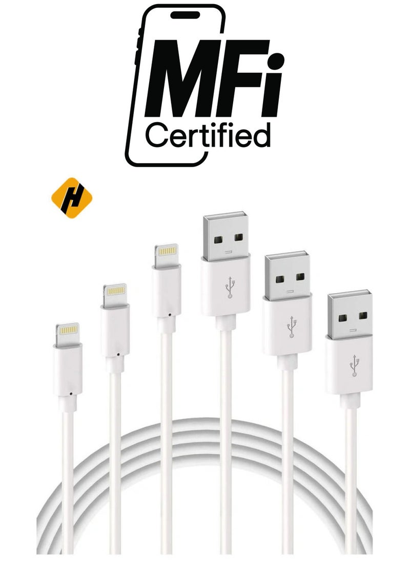 HuHa iPhone Charger Cable - Apple MFi Certified 3Pack 1M iPhone Charging Cable for iPhone SE 2020 11 Xs Max XR X 8 Plus 7 Plus 6 Plus 5s SE iPad Pro and More  - Image 1