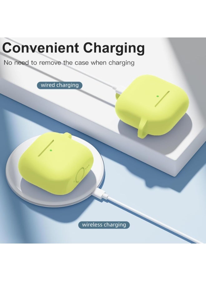 Compatible with AirPods 4 Case (2024) – Soft Silicone Shockproof Full Protective Cover with Keychain, Durable Anti-Scratch Case for Apple AirPods 4th Generation for Women and Men (Yellow) - Image 4