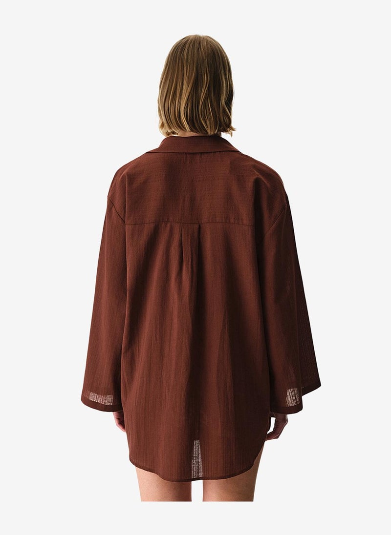 Penti Women Sienna Long Sleeve Brown Shirt - Image 2