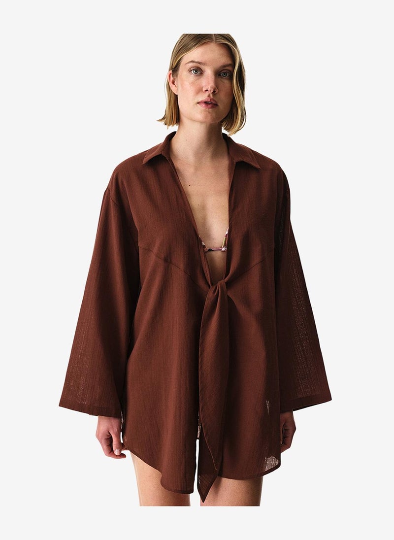 Penti Women Sienna Long Sleeve Brown Shirt - Image 5