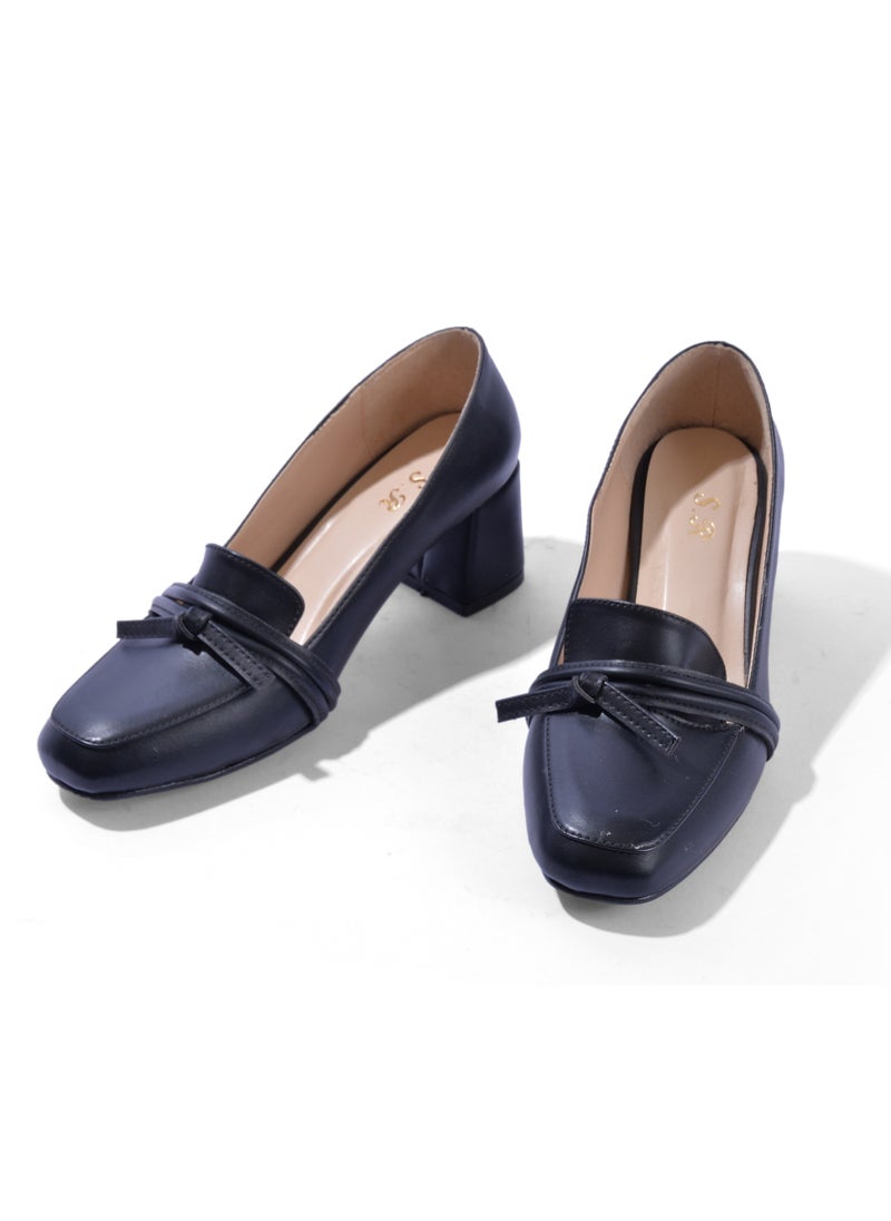 LIFESTYLISH - Shoes Heels Leather Stylish GZ-4 - Black - Image 1