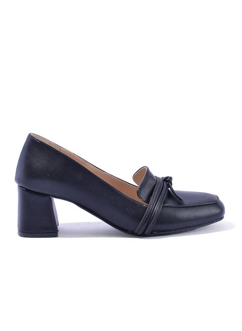 حذاء كعب جلد انيق GZ-4 - اسود