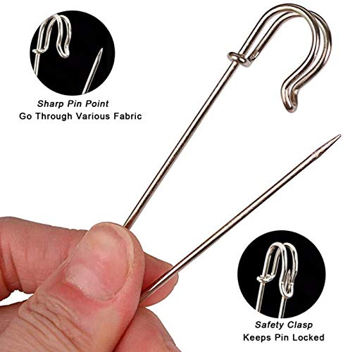 Baitaihem 50 Pcs Large Steel Safety Pins 3 inch Heavy Duty Safety Pins for Blankets, Skirts, Kilts, Crafts - Image 4
