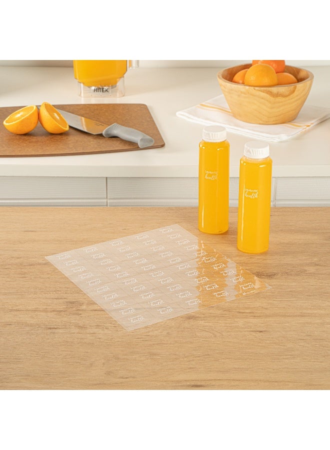 Restaurantware 1.9 x 1 Inch Immune Health Juice Bottle Labels, 100 Self-Adhesive Labels For Bottles - Resists Condensation, For Drink Pouches, Clear With White Font Plastic Water-Resistant Labels, - Image 4