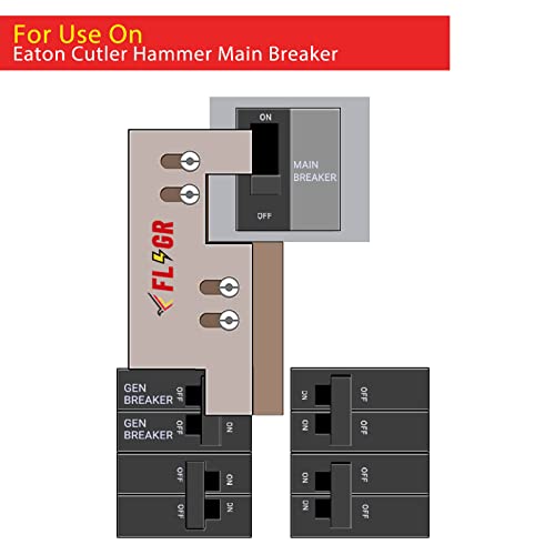 Flngr Generator Interlock Kit Compatible with Eaton or Cutler Hammer Vertical Throw CH Series 150 or 200 amp, 2 1/4" Spacing Between Main and Branch Breakers - Image 2