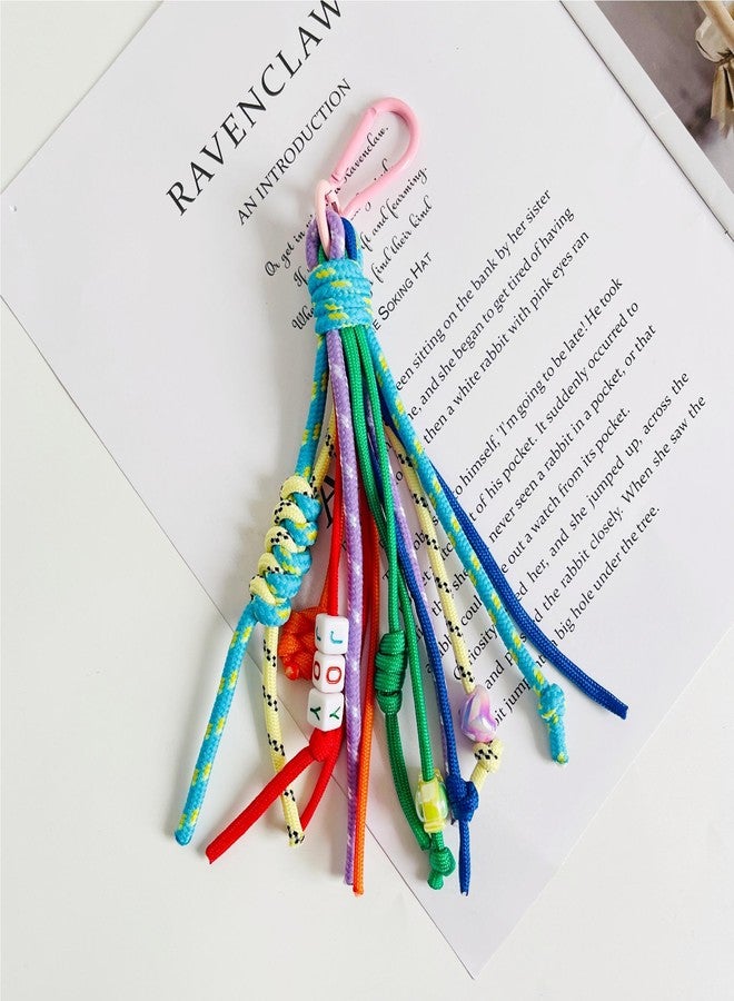 QTMY Rope Braided Keychain Bag Charms for Handbag Purse Backpack Accessories for Bogg Bag,860Colorful-1 - Image 2