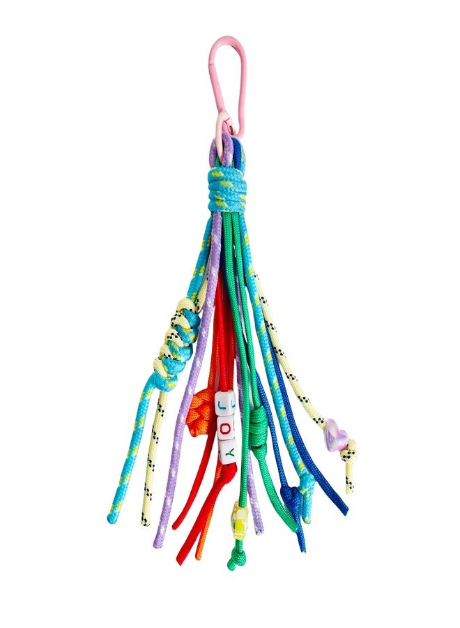 QTMY Rope Braided Keychain Bag Charms for Handbag Purse Backpack Accessories for Bogg Bag,860Colorful-1 - Image 1