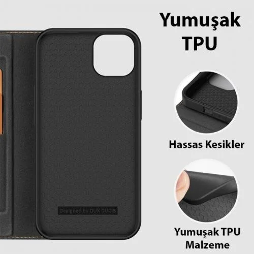 Polhammobile Polham Full Protection Case for iPhone 13 and iPhone 14 Compatible with Stand Wallet, Pu Leather Magnetic Cover