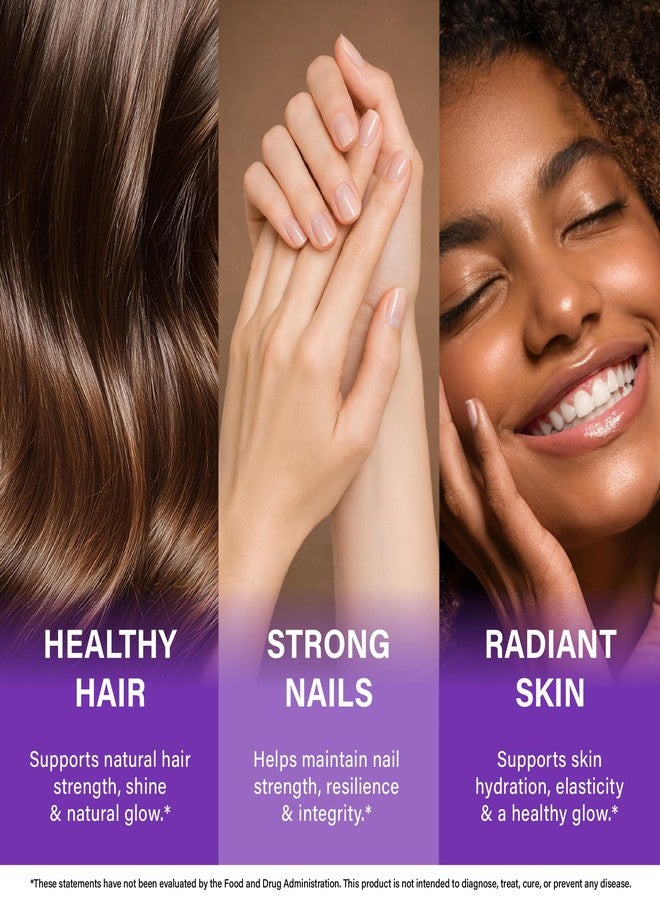 NUTRAHARMONY Biotin | Collagen | Hyaluronic Acid | Keratin - Support Normal Hair Growth Cycle, Skin & Nails - Clinically Tested - 25000mcg Vitamins B1, B2, B3, B6 & B7 - for Women & Men - Made in USA, 120 Capsules - Image 2